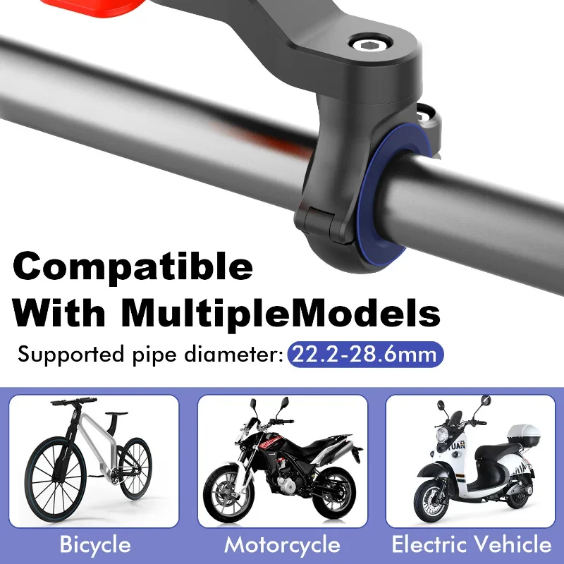 Fiets Stuur Steel Houder Motocycle Stuur Telefoon Motto Adapter Universele Spiegel Extender Vibratie Demper Clip Twist Lock