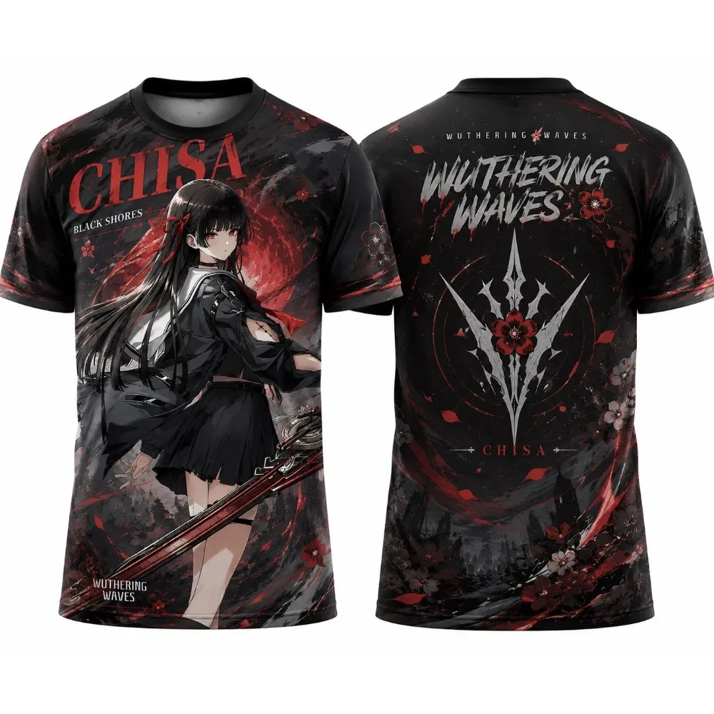 2026  Anime 3D Print Style Jersey TShirt Wuthering Waves Chisa Aemeath Augusta Phrolova Sigrika Soft Breathable Casual Tee