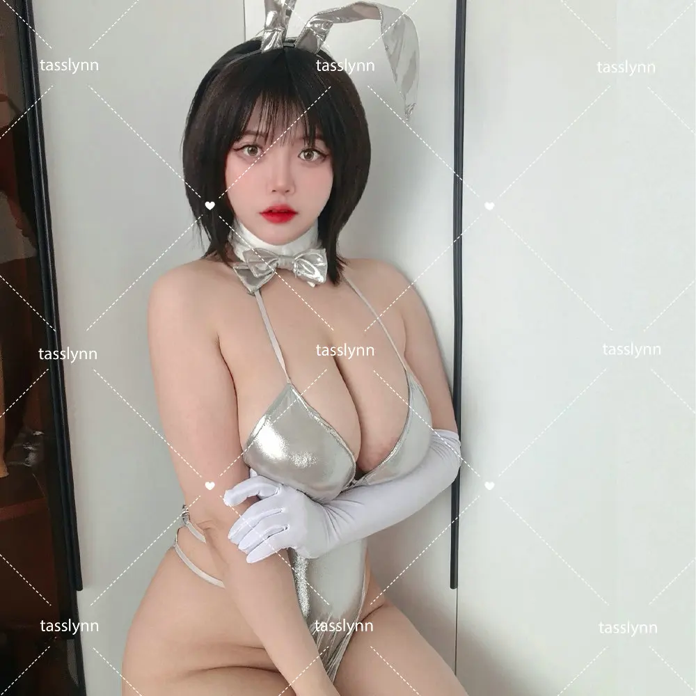 Blue Archive Tsukatsuki Rio Cosplay Costumes Tsukatsuki Rio Bunny Girls Ears Tails Halloween Costumes Sliver Evening Dress - Image 5