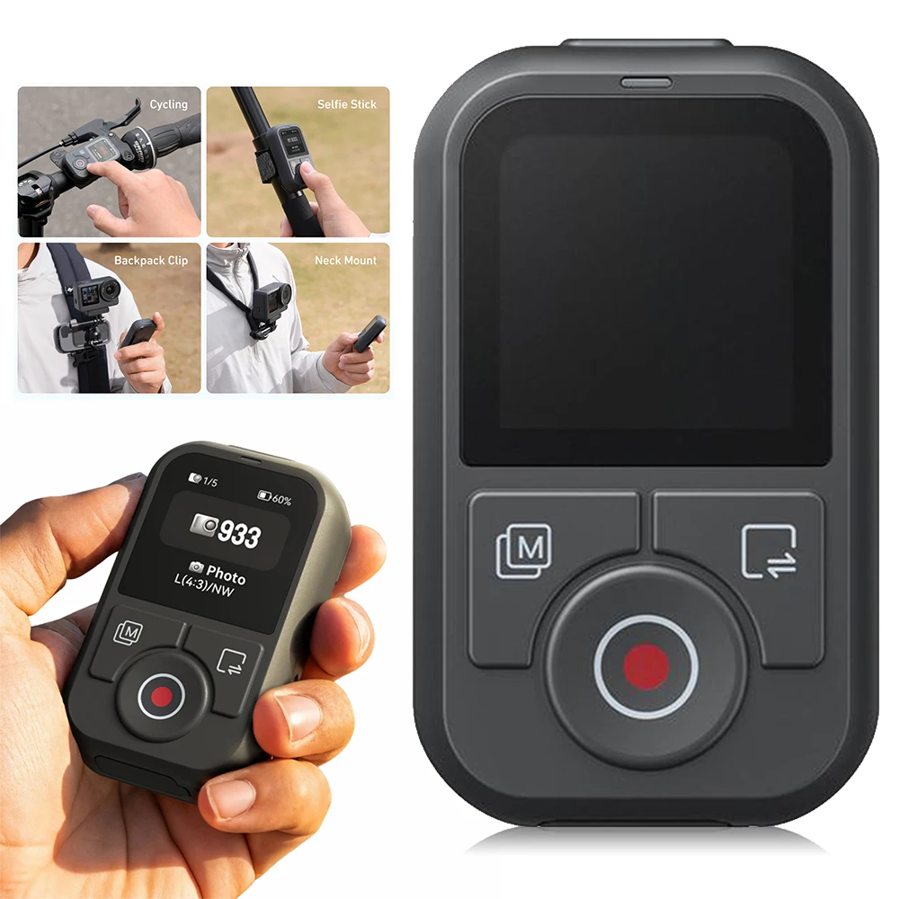 

60M Bluetooth Remote Control Waterproof Sports Camera Remote Control Screen Display For DJI OSMO Action 6/5pro/4 Accessories