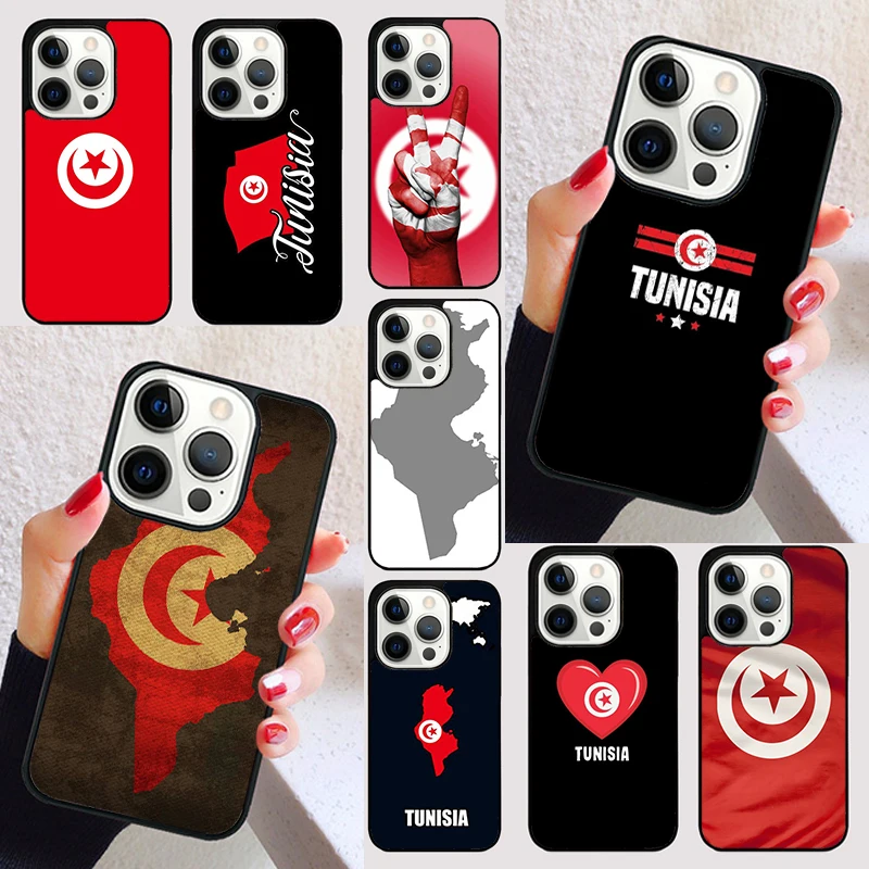 Tunisia Flag Map cover For iPhone 15 16 13 12 11 14 Pro Max Mini Max SE 2020 7 8 6S Plus Phone Case