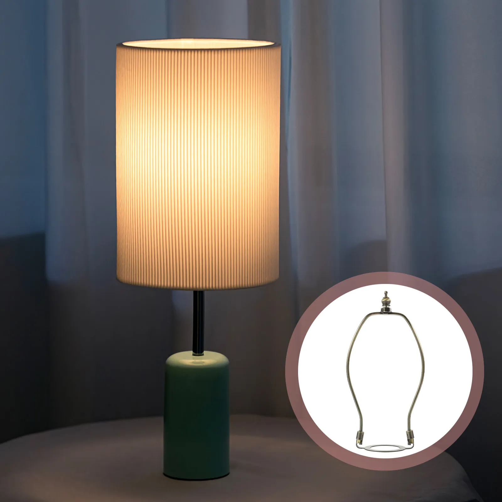 2Pcs Floor Lamp Shade Harp Holder Alloy Lamp Bracket Corrosion Resistant Lampshade Horn Frame for Table Floor Lamps