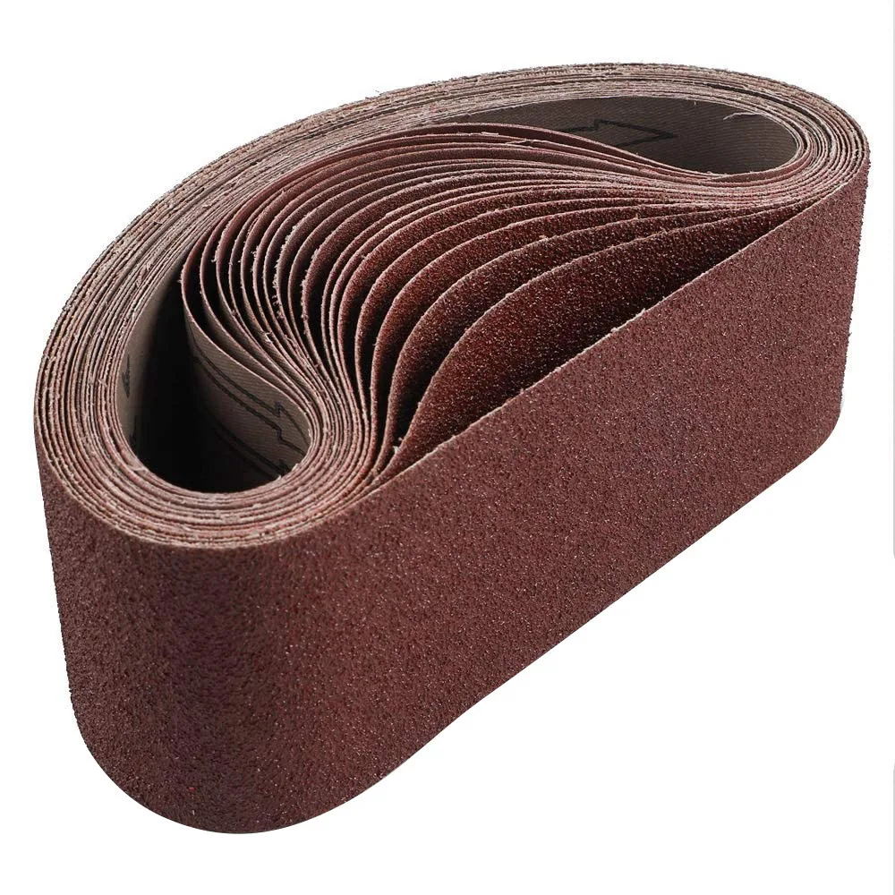 

18 Pack Sanding Belts 3X21 Inches(75X533mm) Aluminum Oxide Sanding Belt (3 Each of 60 80 120 180 240 400 Grits) for Belt Sander