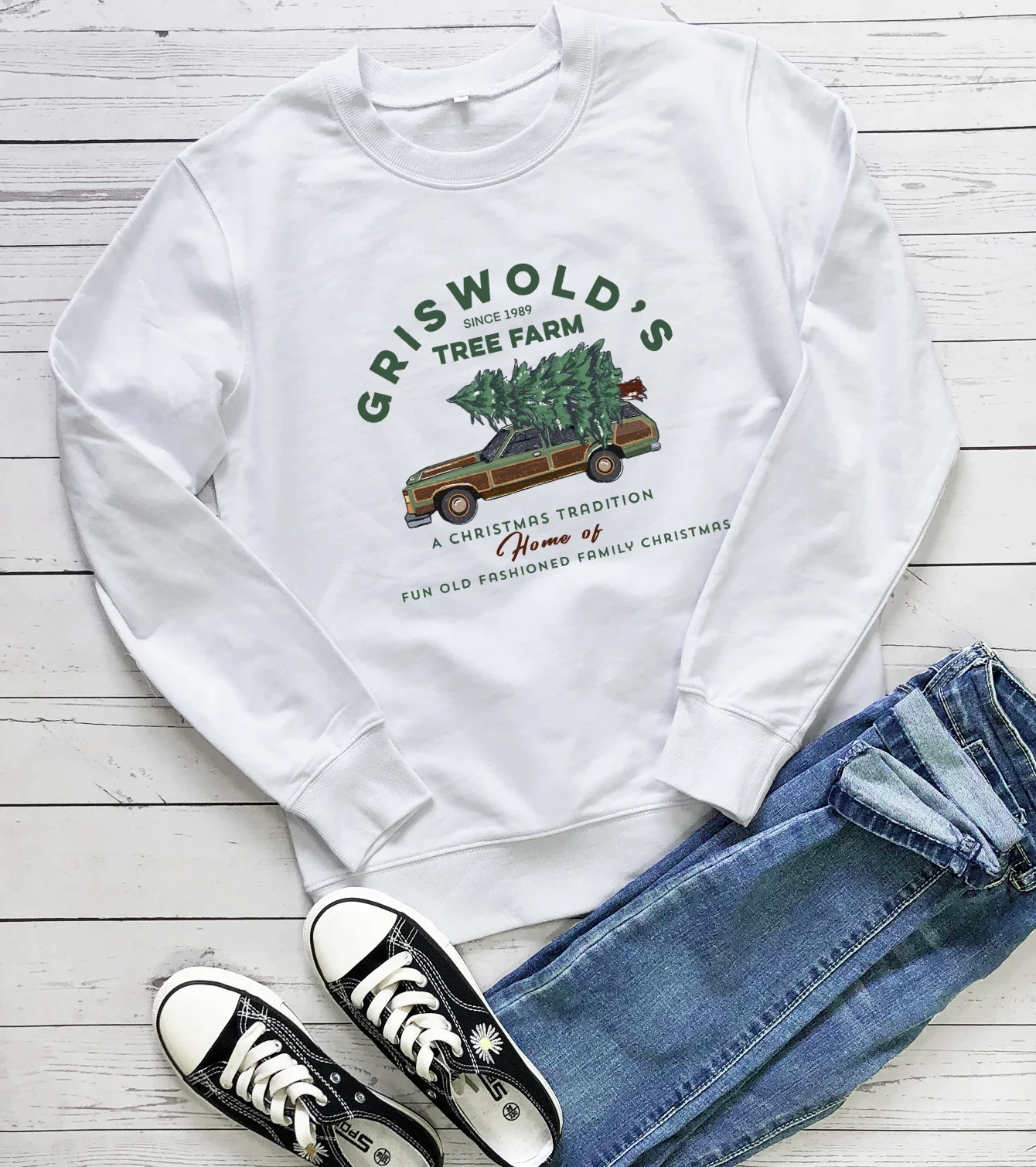 Christmas Sweatshirts Griswold\'s tree farm Sweats  Fun Old Fashioned Family Christmas Pullovers Women Casual cotton vintage Top