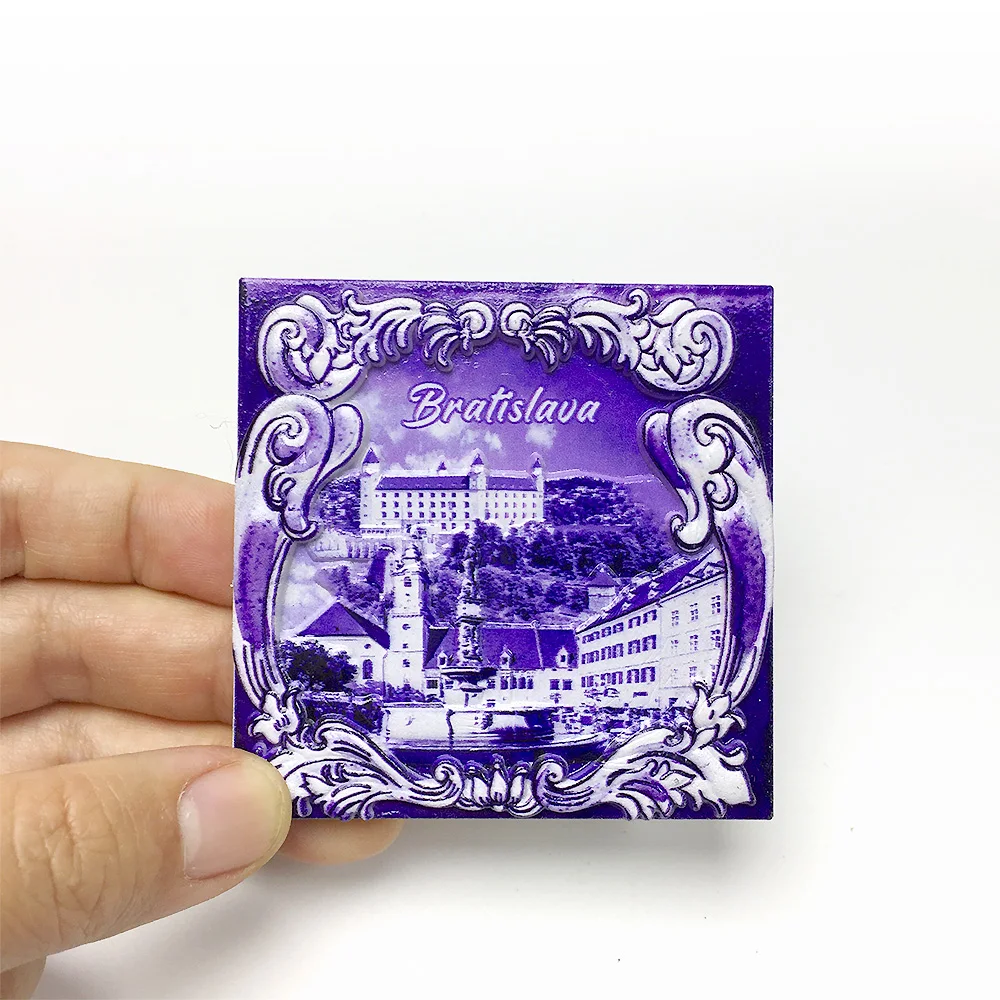 

Resin Bratislava Castle Scenic Magnetic Tile - Unique Home Decor Refrigerator Magnet