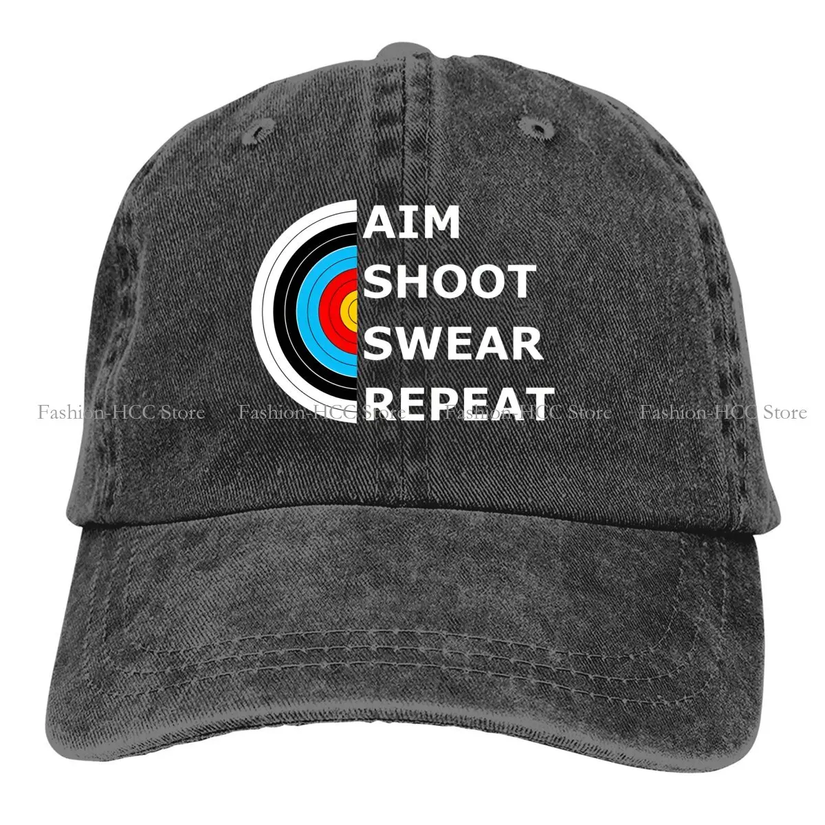 

Pure Color Dad Hats Aim Shoot Swear Repeat Design Women's Hat Sun Visor Baseball Caps Archery Sport Peaked Cap