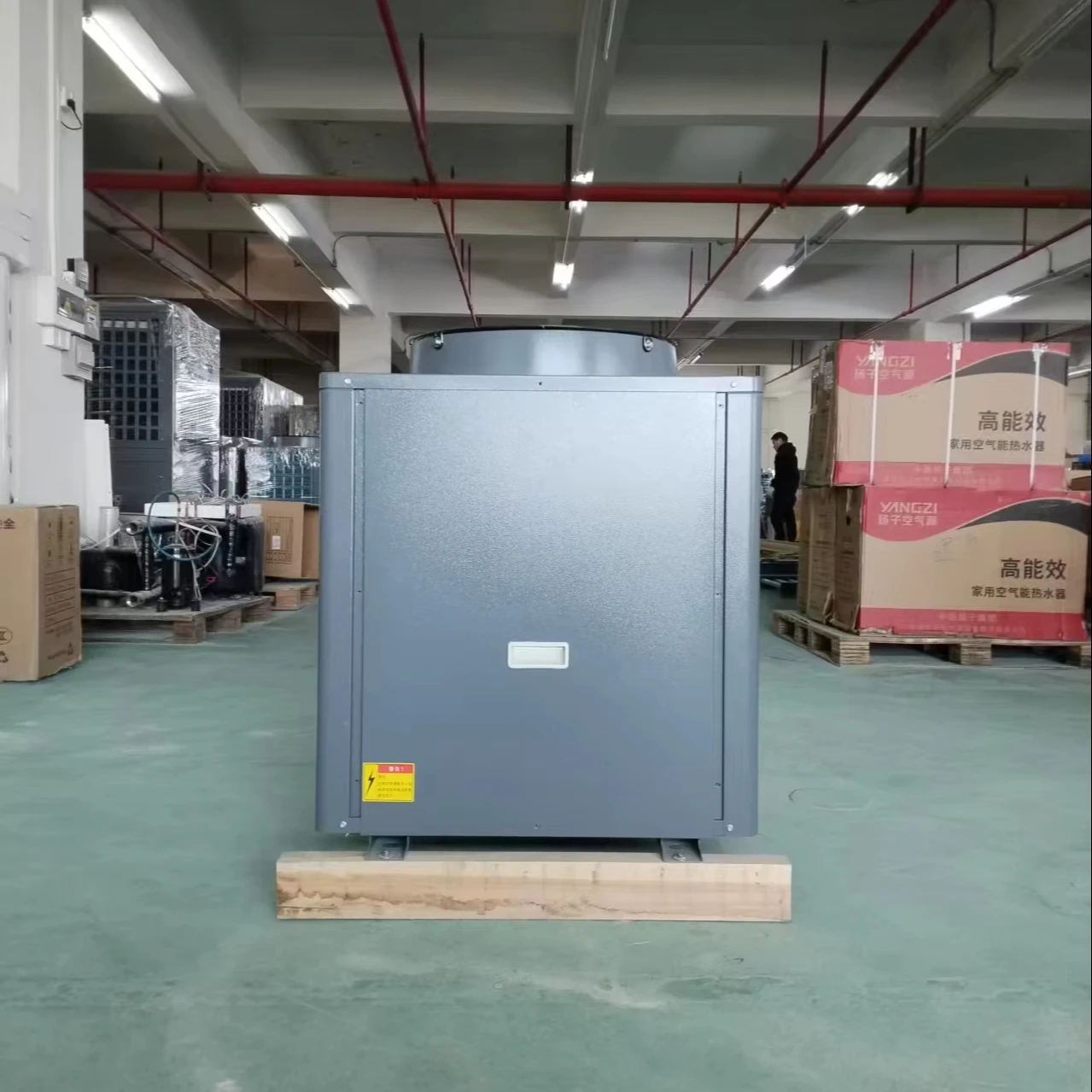 Commercial Air Source Heat Pump Water Heater Economical  Refrigerant Unique Stainless Steel Housing Electric Power Source