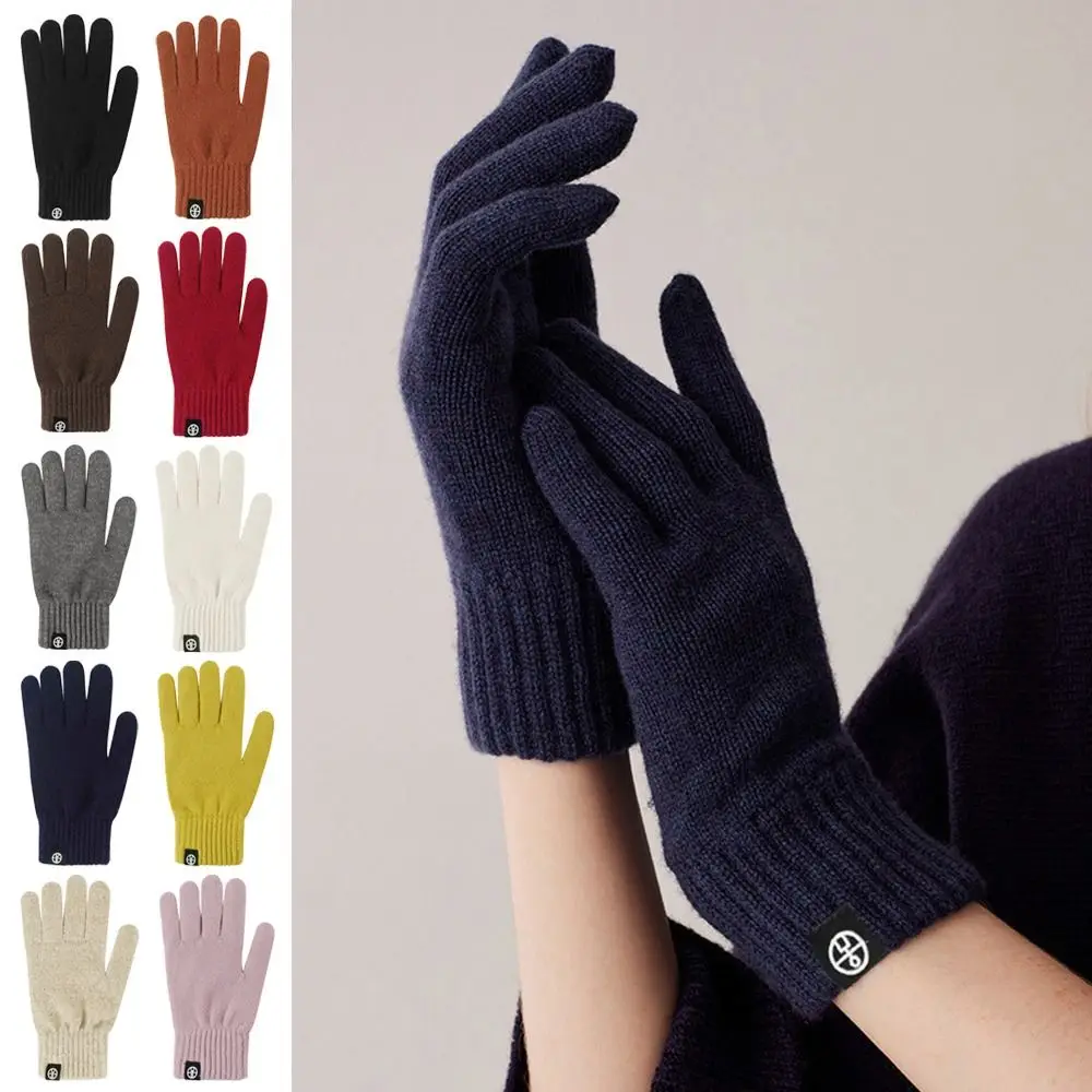 Thickened Winter Knitted Gloves Windproof Comfortable Touchscreen Mittens Touchscreen Compatible Cycling Skiing Gloves
