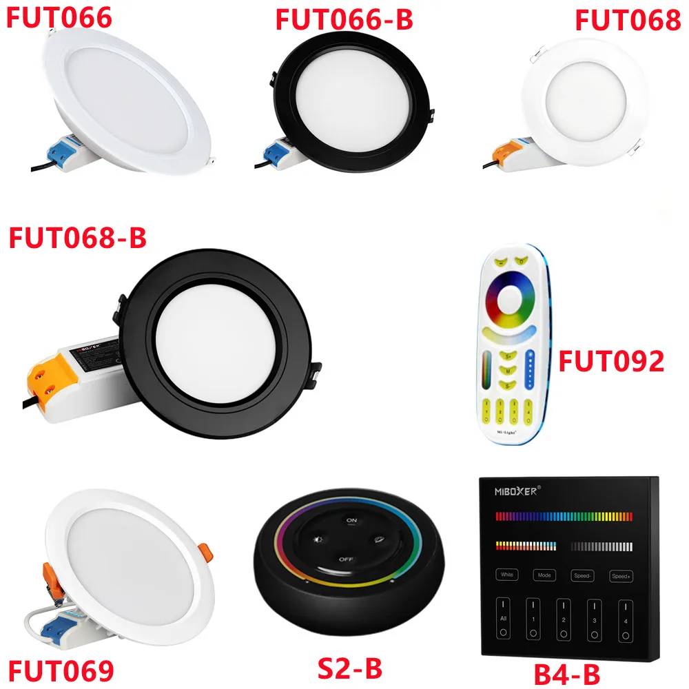 AC100~240V 6W 12W 15W Spotlight FUT066 FUT068 FUT069 RGB+CCT Smart Wifi LED Downlight compatible 2.4GHz RF Remote Controllable