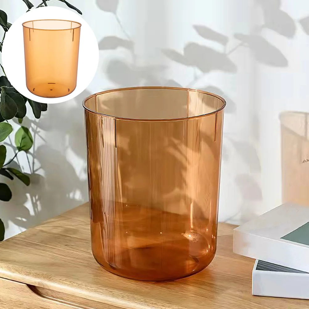 

Trash Cans Garbage Desktop Storage Case Wastebasket Debris Bin Transparent Rubbish Orange Baby