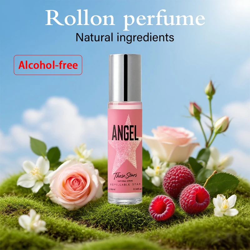 

Star Angel Heart Lady alcohol-free perfume 10ml, lasting fresh fragrance, oriental flower and fruit fragrance, containing raspbe