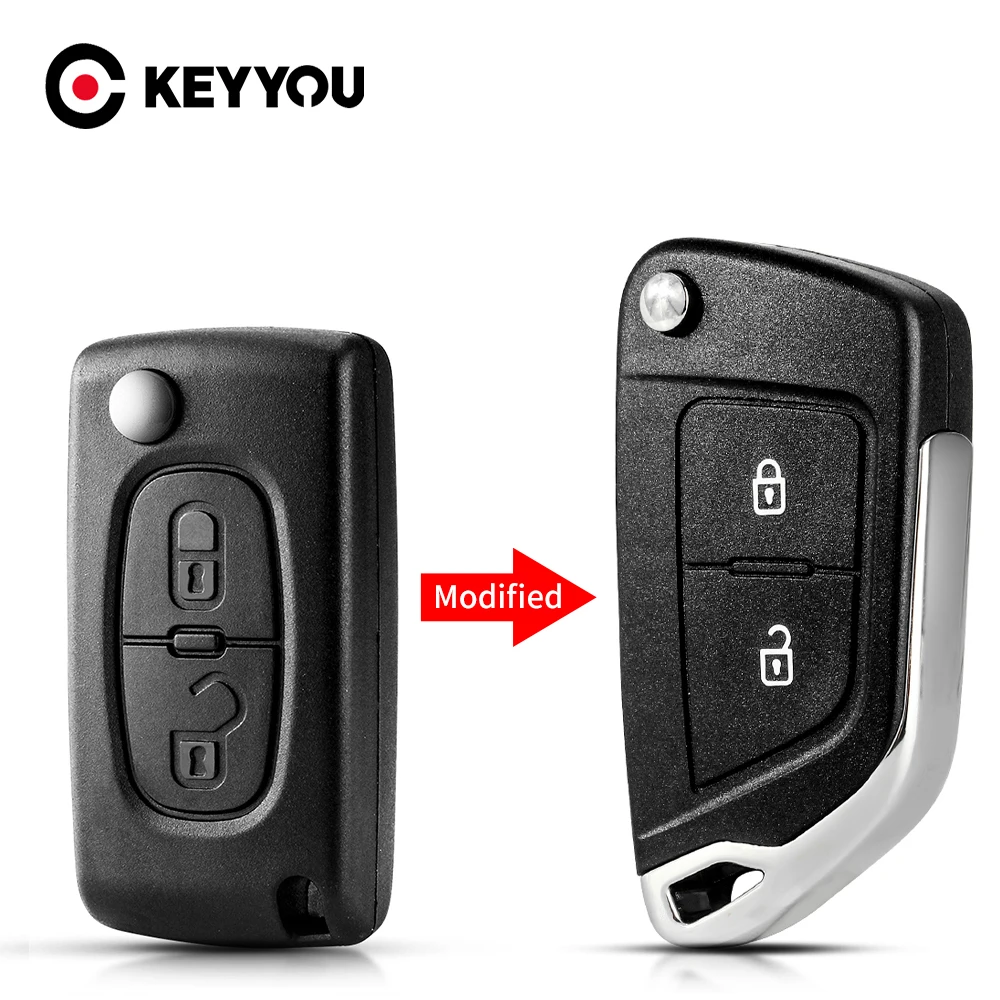 

KEYYOU 1PCS Modified Car Key For Citroen С2 C4 С3 С5 C6 For Peugeot 107 207 307 407 306 308 408 508 Partner CE0523 CE0536