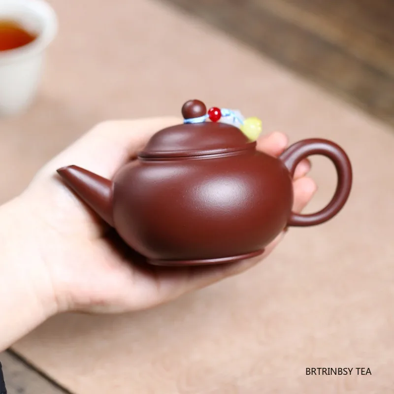 

130ml Chinese Handmade Yixing Purple Clay Teapot Beauty Tea Infuser Kettle Tradition Household Zisha Tea Pot Tea Set Teaware