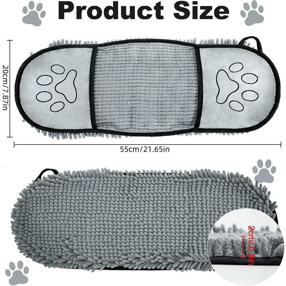 Super saugfähiges Haustier-Badetuch, schnelltrocknende Katzenhandtücher, praktischer weicher Bademantel, Trocken-Reinigungstuch für Haustiere, Hundezubehör – Detail 14