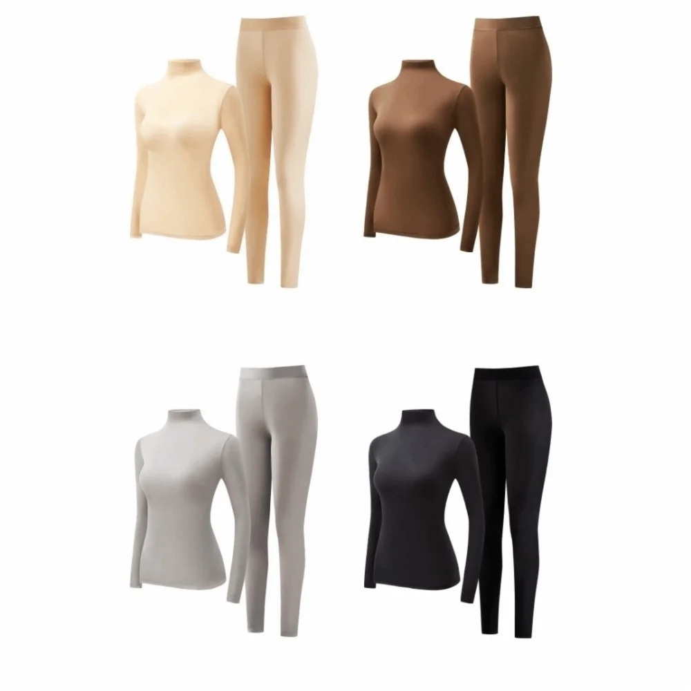 

Комплект термобелья из 2 предметов: высокоэластичное бесшовное термобелье с высоким воротником, антистатическое, с длинным рукавом