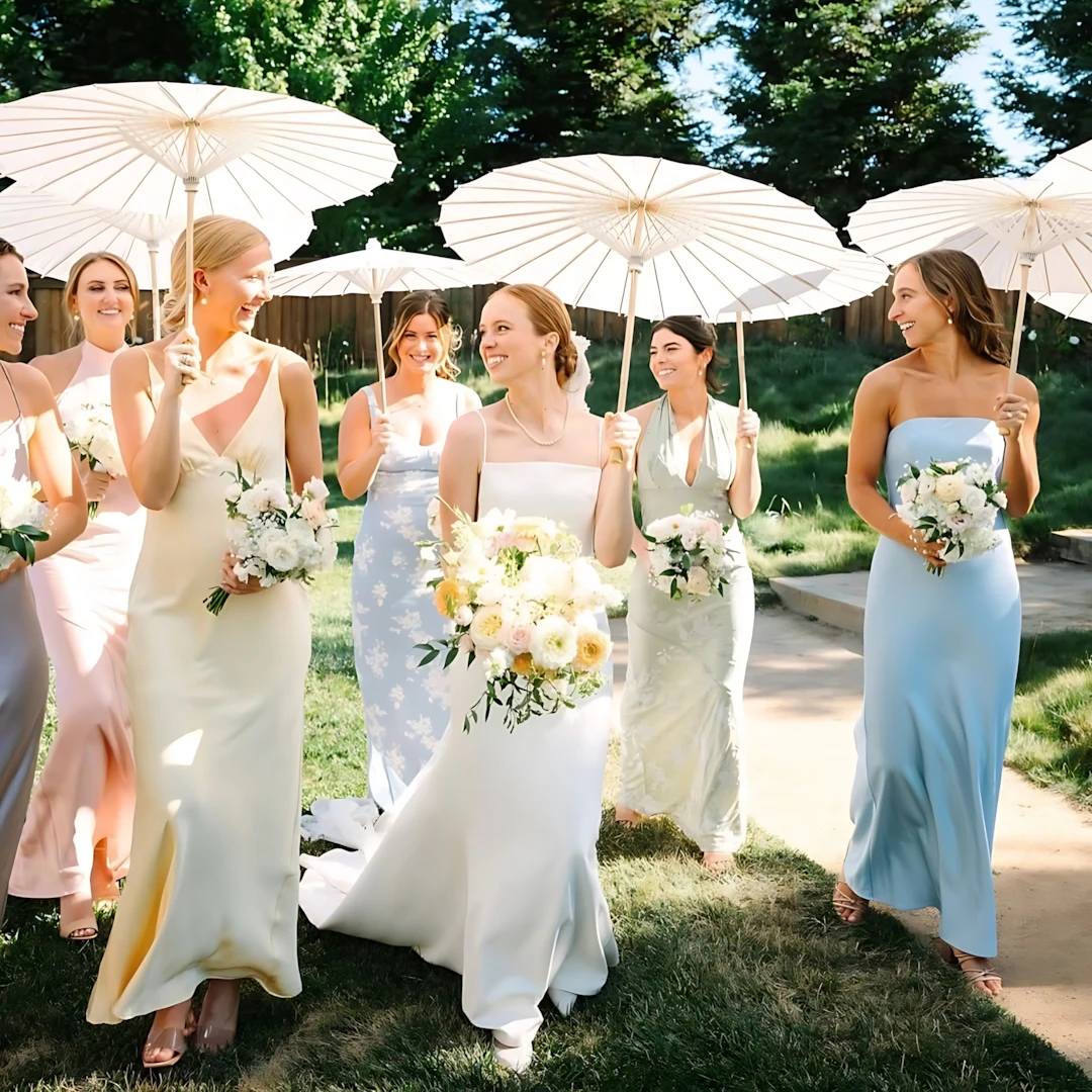 6-24Sets 33inch Paper Umbrellas for Wedding Parasol White Paper Parasol Umbrella Decorative Gift for Wedding Photography Props