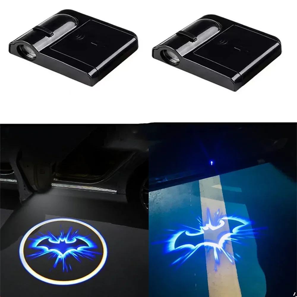 

For Bat Car styling Door LED Decoration Wireless Welcome Light Logo Warning Light Welcome Projector Goods Car Accessories