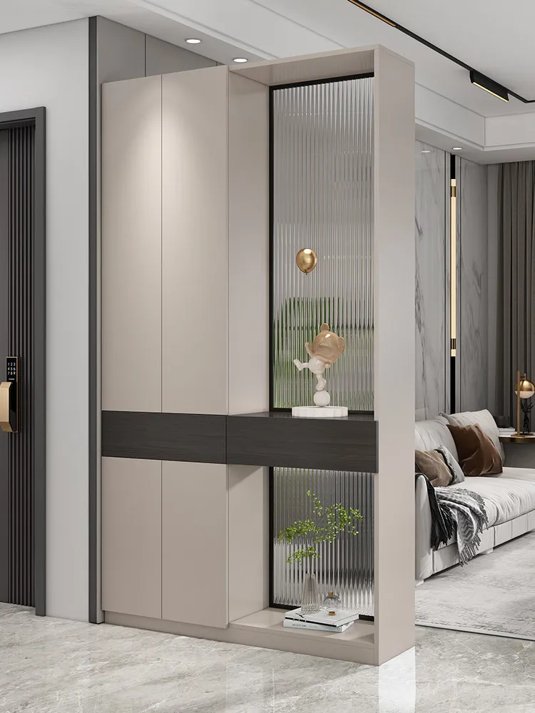 

Home entrance cabinet integrated living room against the wall shoe modern simple glass screen partition cabinet