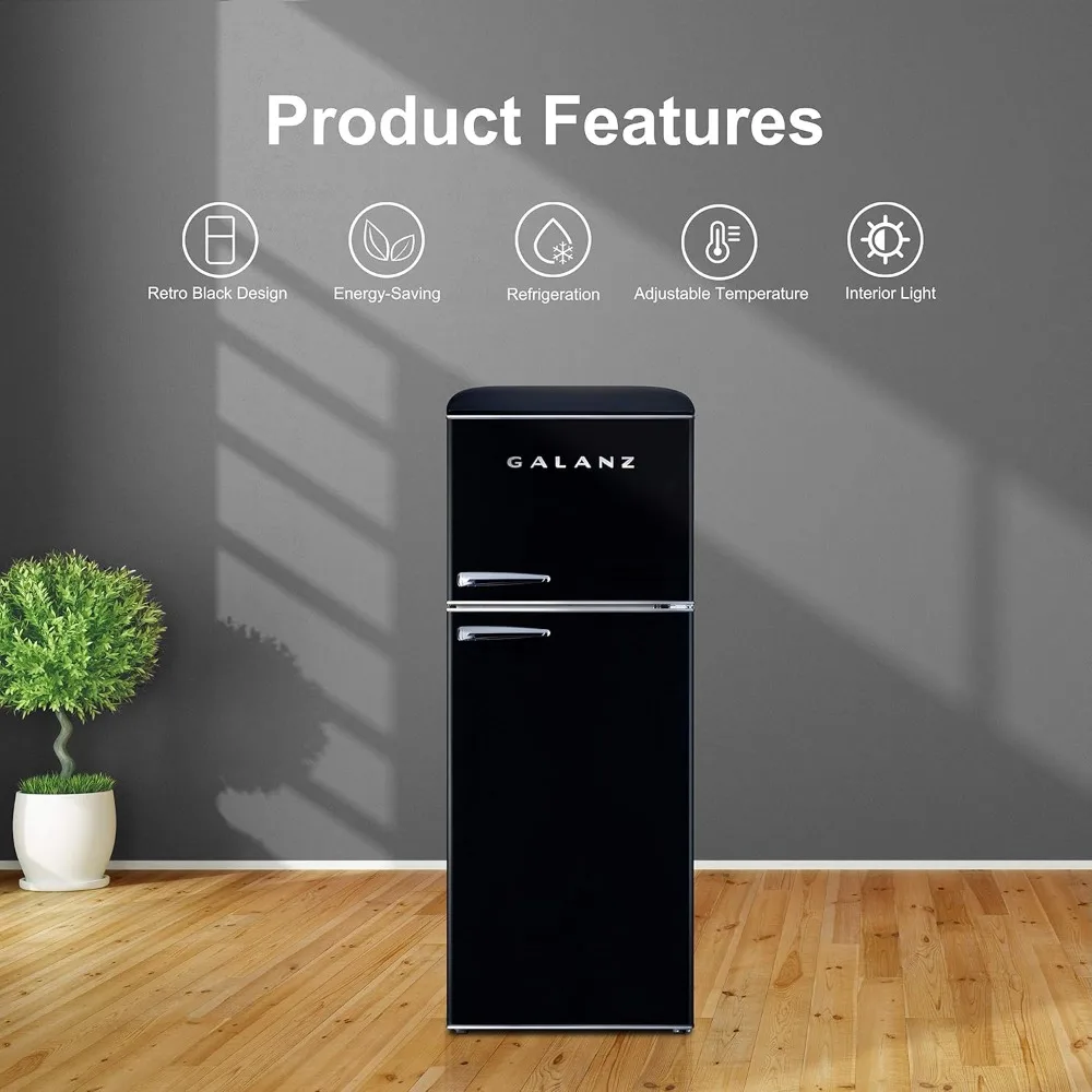 Retro Refrigerator with Top Freezer Frost Free, Dual Door Fridge, Adjustable Electrical Thermostat Control