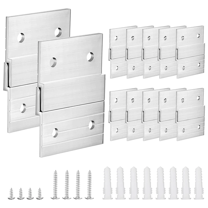 

Hardware Kit For Hanging French Plywood Picture Hooks, Wall Bracket Hardware Kit Aluminum Z Bar Hangers 24 Pieces