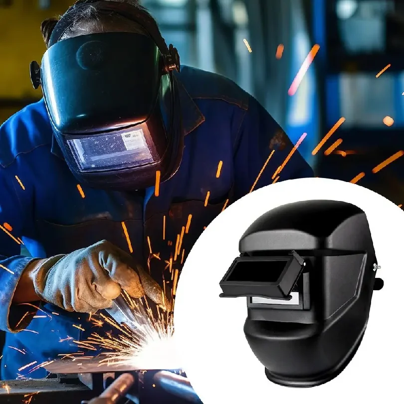 Lightweight Flip-Up Head Mounted Welding Mask, Durable Dustproof Anti-spatter Welder Protective Cover, Comfort Safety Face Shiel