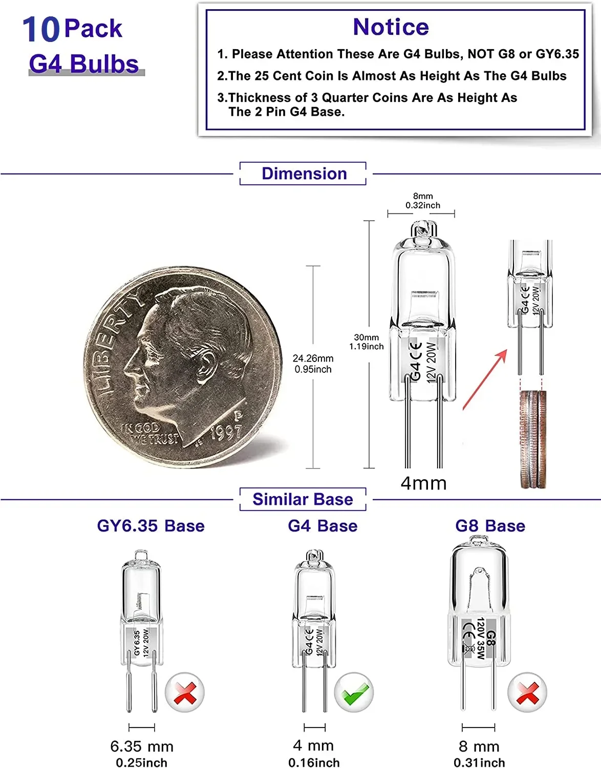 

10sets G4 Halogen Bulb 12V 5W/10W/20W/30W/50WG4 Halogen Bulbs Light Globe Lot JC Bi-Pin LED Lamp Warm White Replace LED Lamp