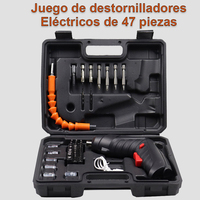 47PCS Multifunct Electric Screwdriver Set, Cordless Screwdriver with Lithium Battery, Home Maintenance Repair Power Tools, Mini