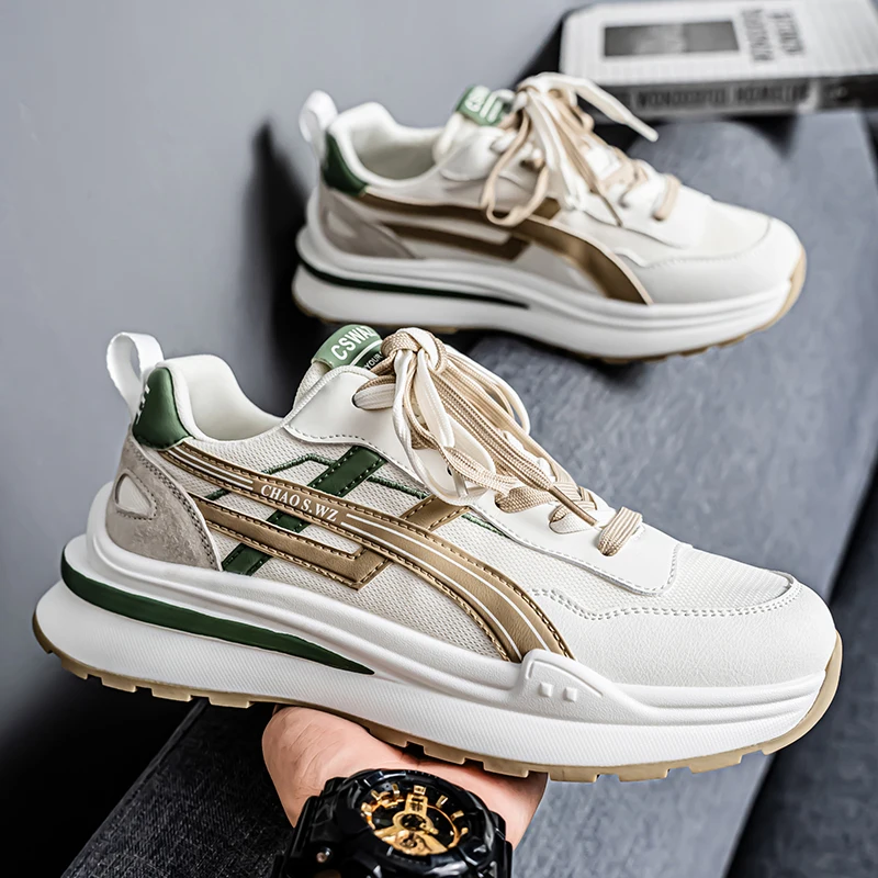 

Breathable Men Sports Shoes Autumn Lace Up Height Increase Platform Sneakers Comfortable Fashion Outdoor Non Slip Running Shoes