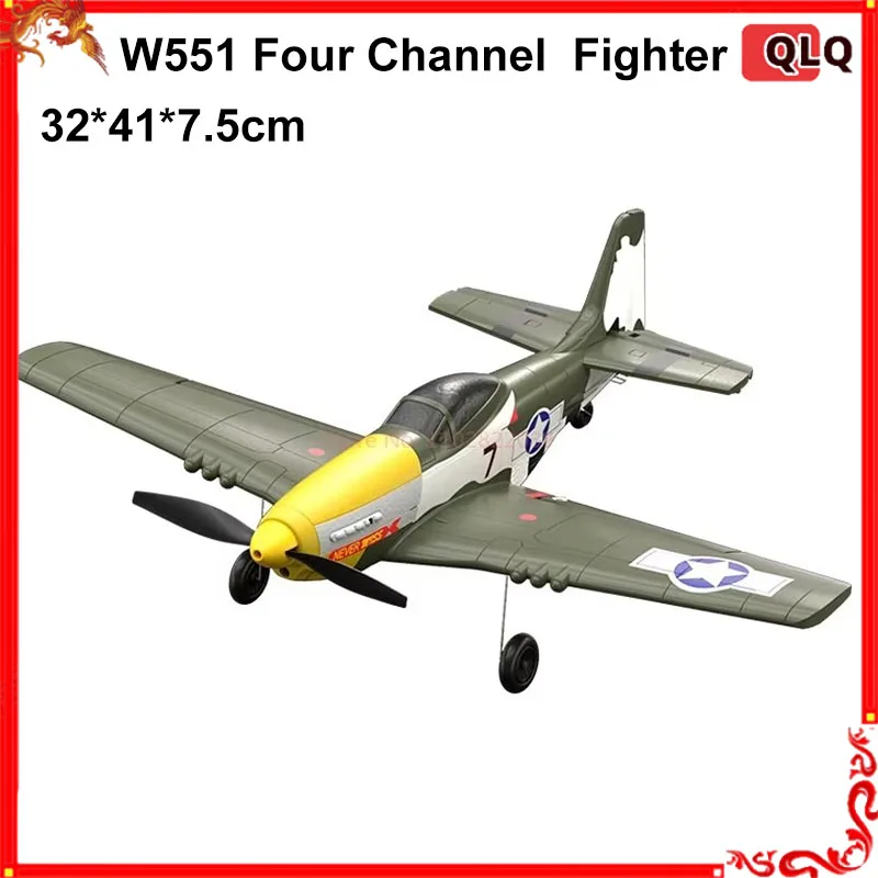 

W551 Electric Fixed-Wing Fighter Jet Remote Control Stunt Toy with LED Light Durable Outdoor Four-Channel Rolling Action