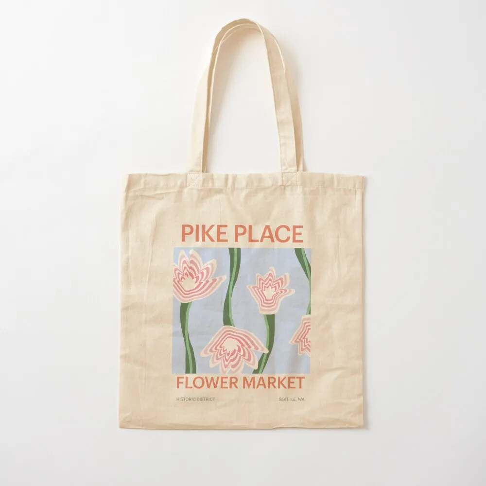 

Pike Place Flower Market Tote Bag Women's beach bags shopping cart bags Shopper bag Canvas stote bag Canvas Tote