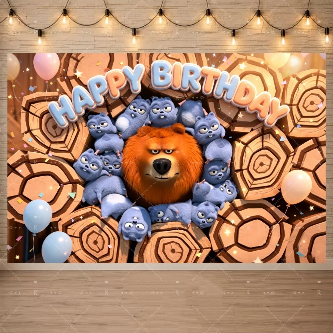 Cartoon Grizzy & die Lemminge Geburtstagsparty-Dekorationsset Niedliche Bären-Maus Zahlenballons Tortendekoration Banner Requisiten Geschenk für Jungen und Mädchen – Detail 6