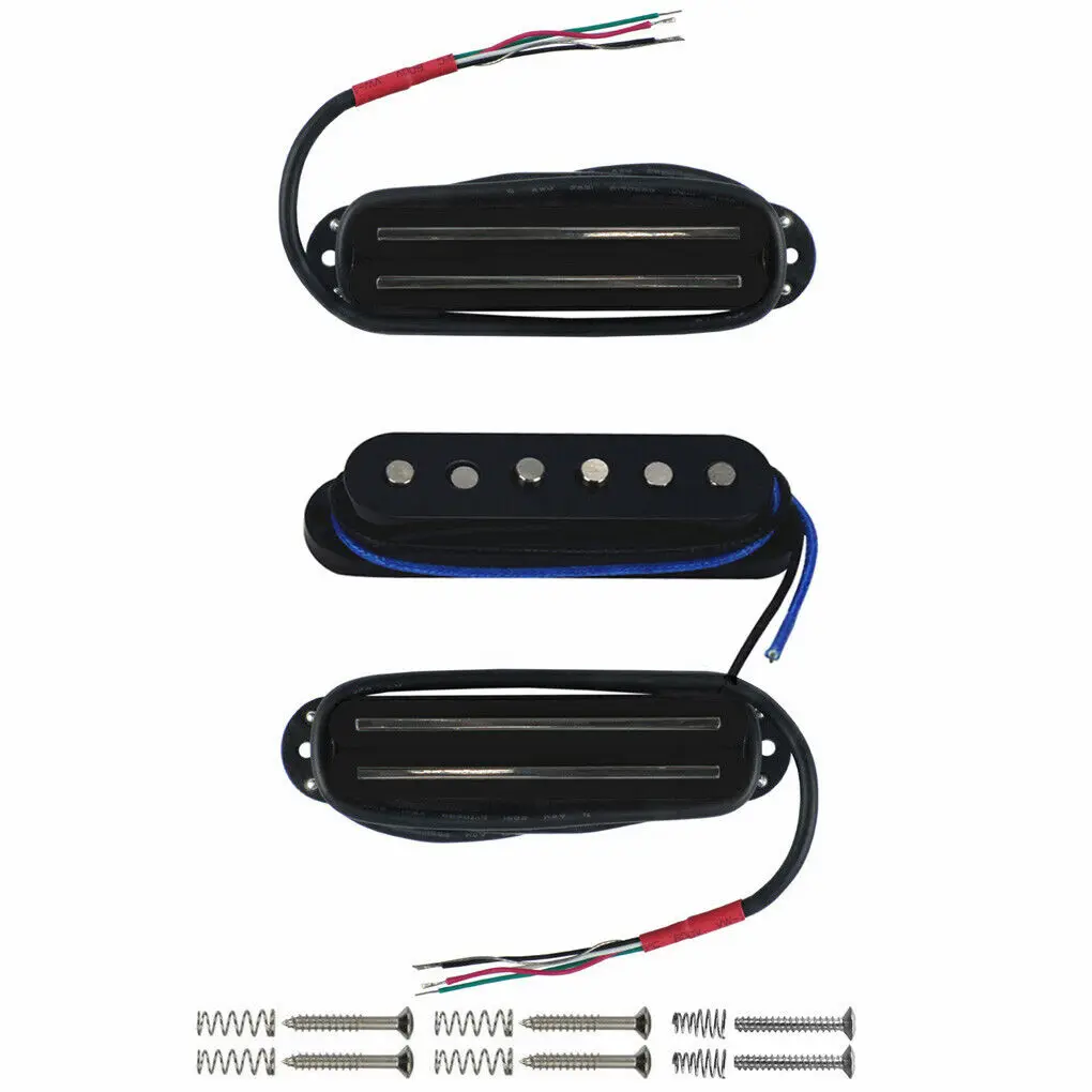 

Черный набор звукоснимателей для гитары SSS ST, мини-хамбакер + одиночная катушка Alnico 5,