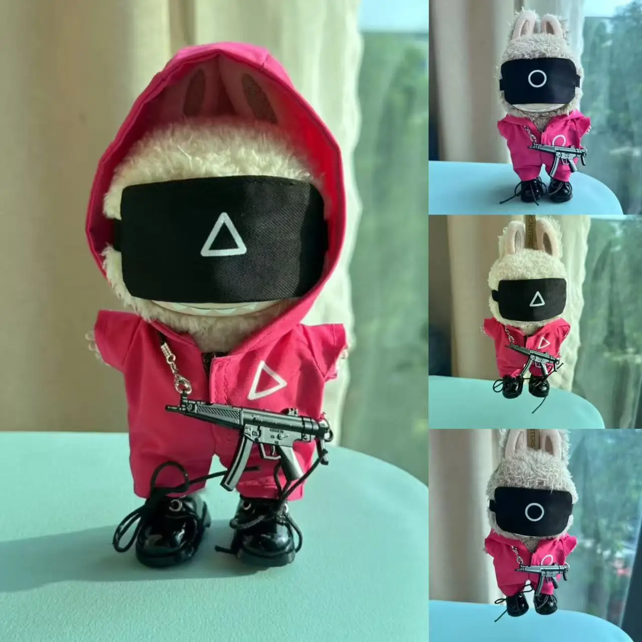 

Одежда для Labubu 3,0, забавная игра с морепродуктами, серия кукольной одежды, повседневная одежда, аксессуары, куртка-коммандос, одежда с подвеской Mp5