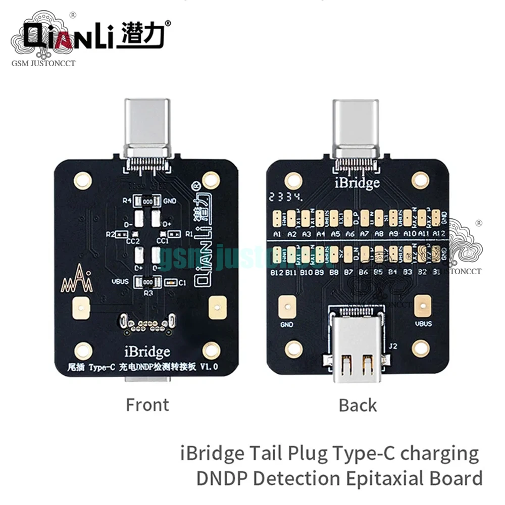 QIANLI iBridge Tail Plug Type-C Lightning IOS Charging DNDP Detection Adapter Board Fault Analysis Data Capture Test Tool