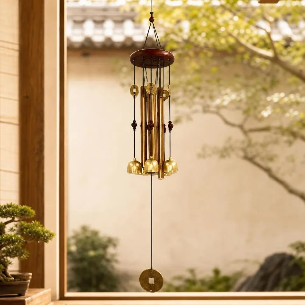 Metal Bell Metal Wind Chimes Garden Home Wealth and Prosperity Wind Chime Pendant Vintage Decoration