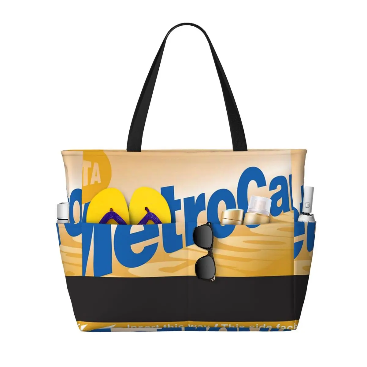 NYC MetroCard Subway Ticket Beach Tote Bag Sport Gym Yoga Duffle Large Tote Bag Women Travel Bag Fitness bag