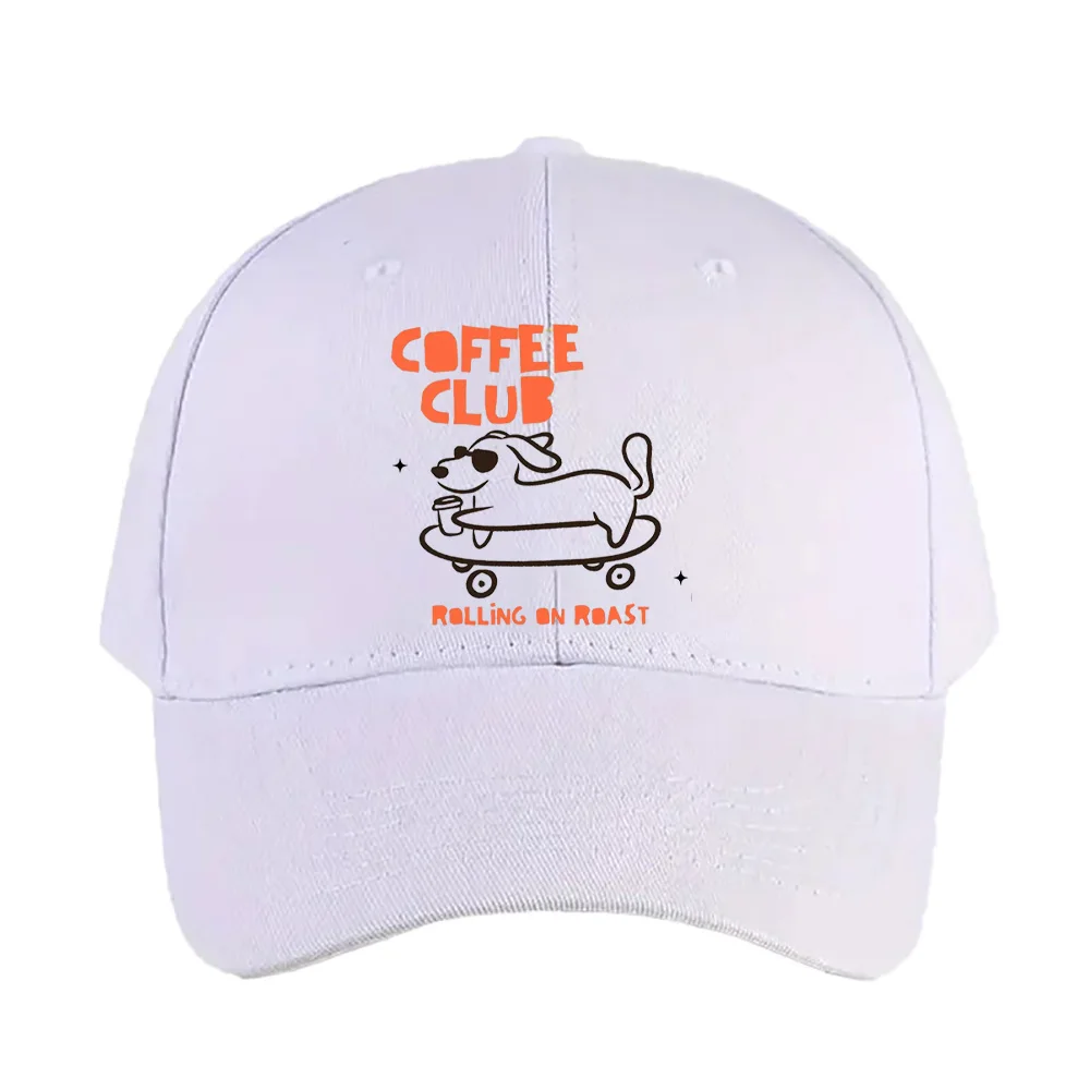 Funny Coffee Club Caps Summer Adult Baseball Cap Adjustable with Curved Brim Duckbill Hat Protection Sun Hats