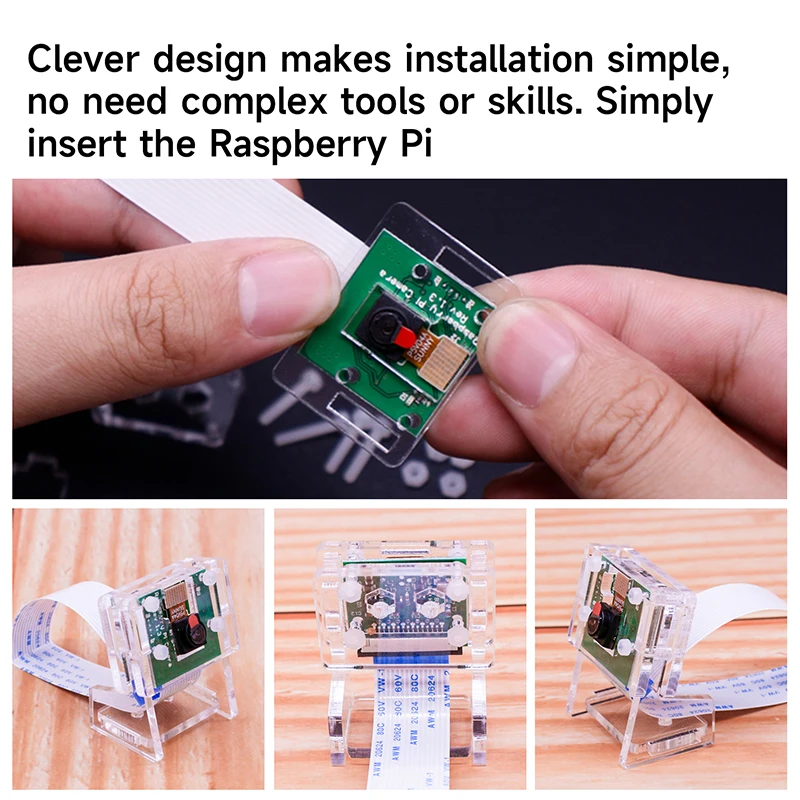 Étui de protection en acrylique pour appareil photo Raspberry Pi, coque pour appareil photo et promp ket, accessoires Pi 2 en 1