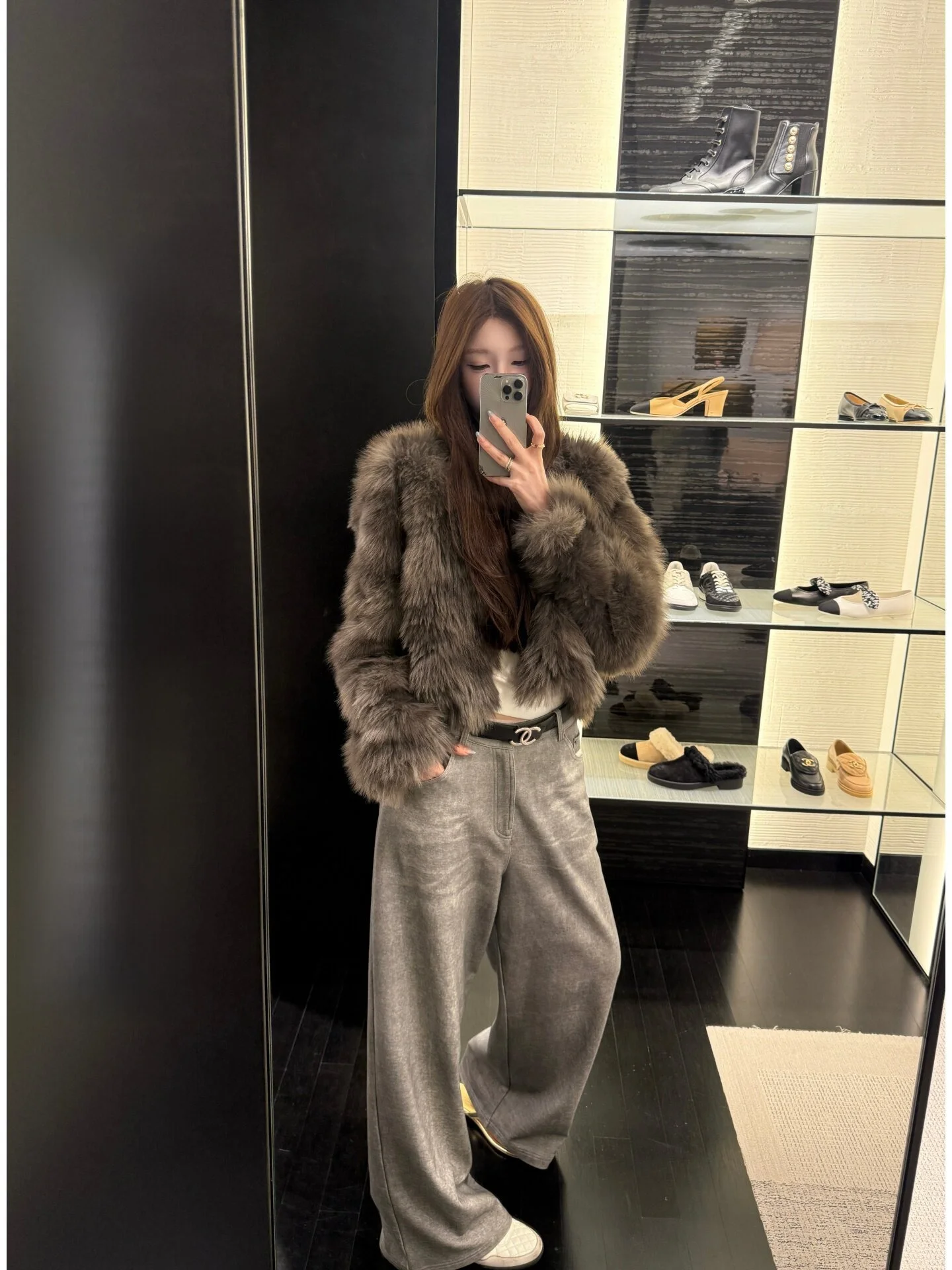 

Yangzifan Fur Coat Women's Suede Inner Minimalist Design Outerwear Warmth Daily Wear Youth Suitable Thick Long Sleeve