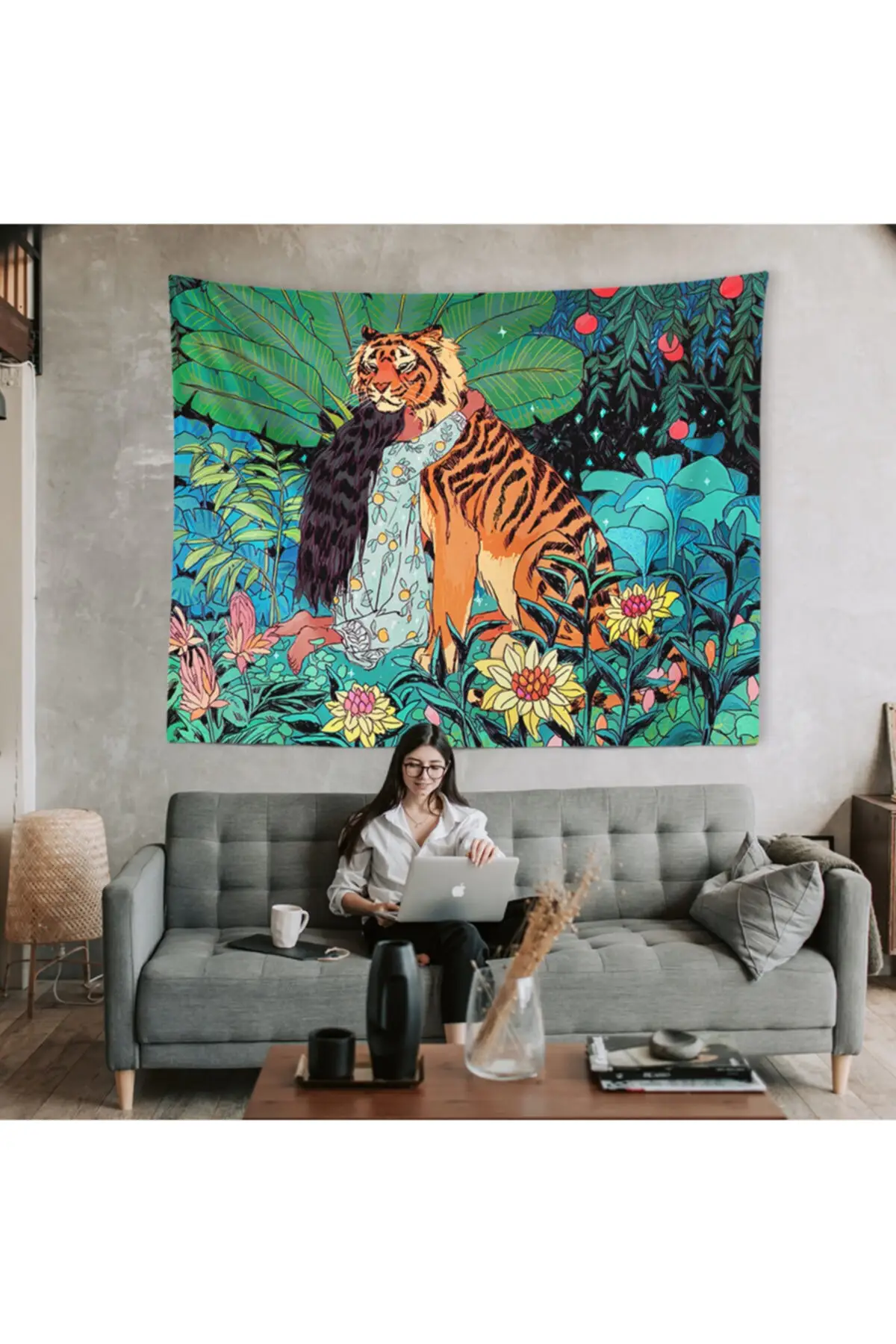 Tiger And Girl Wall Cove It will the side zippers completely different atmosphere to your home with its stylish decorative structure