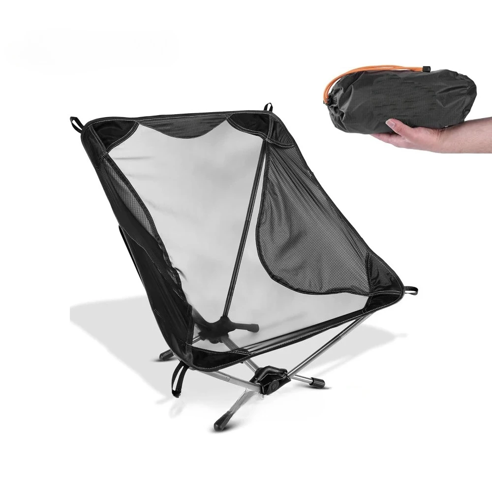 Ultra light Mountaineering camping Chair portable folding Ground Beach Chair Mesh seat summer Hiking backpack trekking chair