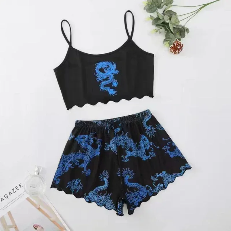 Pyjamas Summer Women's Suit Thin Suspenders Home Soft Simple Cool Thin Comfortable Loose Fit Casual Temperament Breathable Sexy