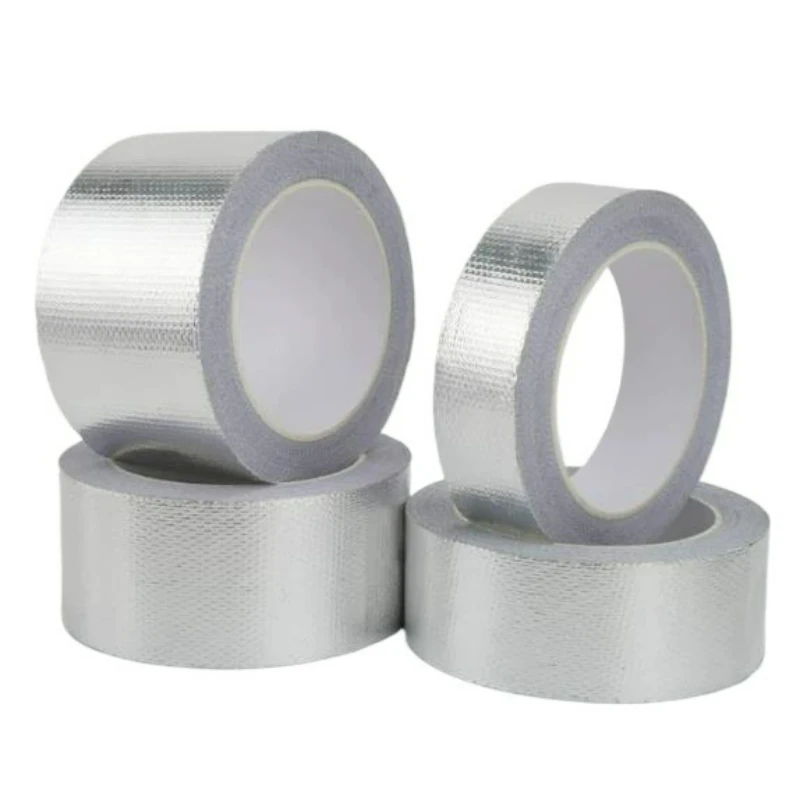 10/20M Thickness 0.15mm Fiberglass Cloth Aluminum Foil Tape High Temperature Resistant Waterproof Tape Hood Flame Retardant