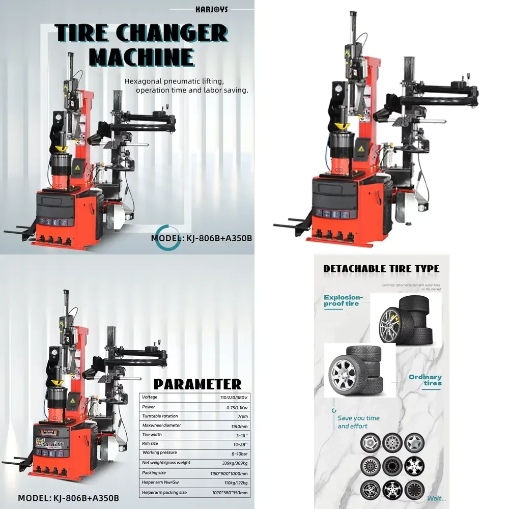 

Hot Selling Karjoys Tire Changer Machine with Pure Copper Silent Motor Balancing with Lifting Tire with CE