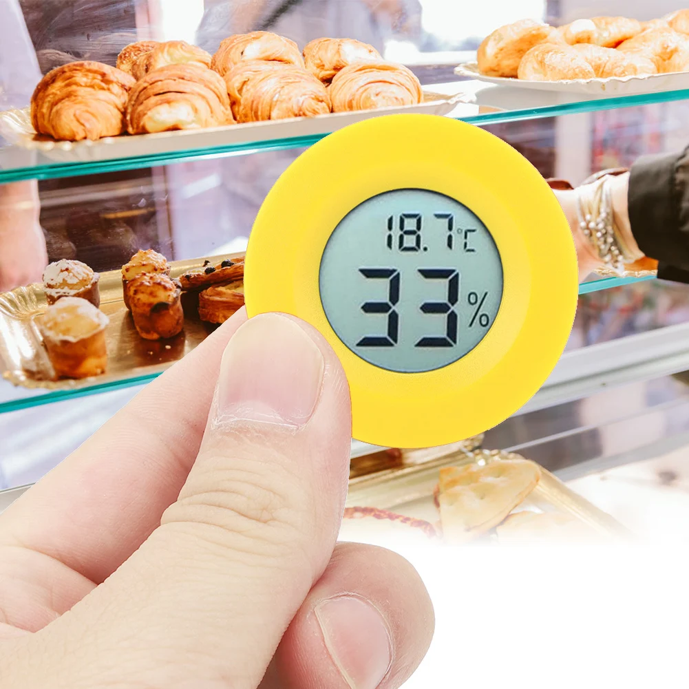 Digital Thermometer Hygrometer  Circular Embedded Digital LCD Thermometer Hygrometer Humidity Temperature Meter Indoor