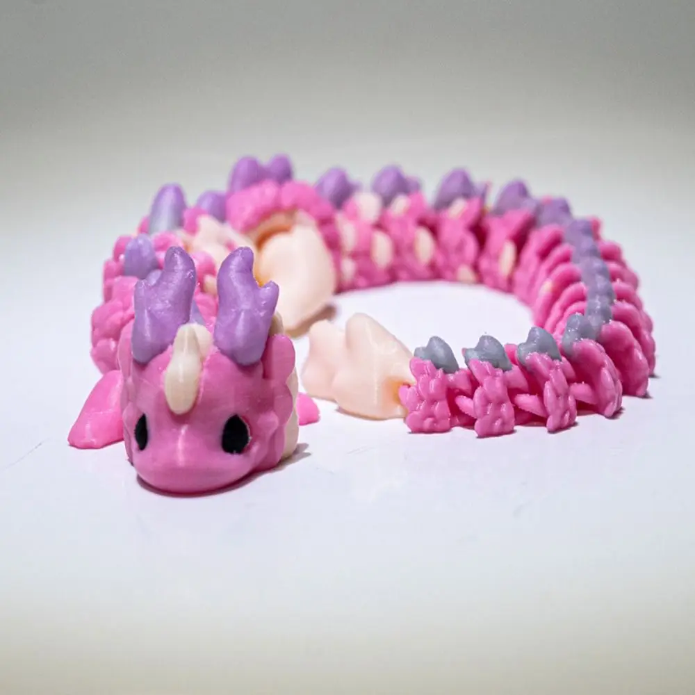 طويل الشعر ثلاثية الأبعاد مطبوعة التنين مكتب المنزل المنقولة المشتركة التنين لعبة مجسمة التدرج الحرف لعبة التنين عمل الشكل #3