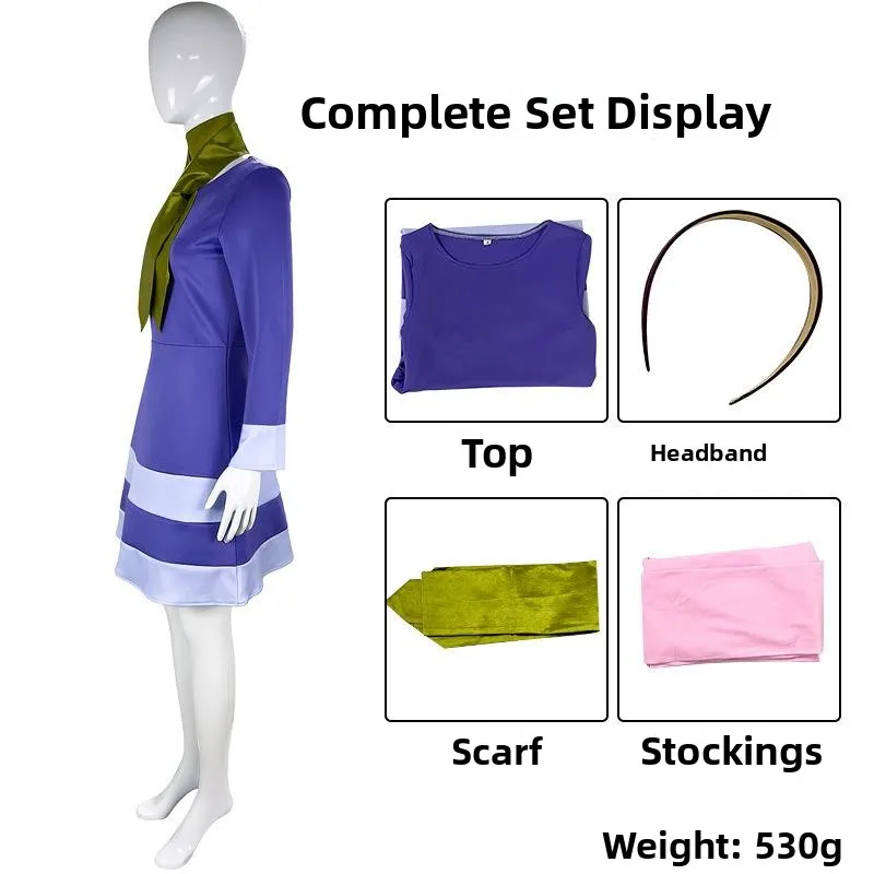 Fsia de Cosplay de Cão Scout Wilma, Vestido de loween para Mulheres, Fsia Étnica de Palco Verão 2023 Sem Marca