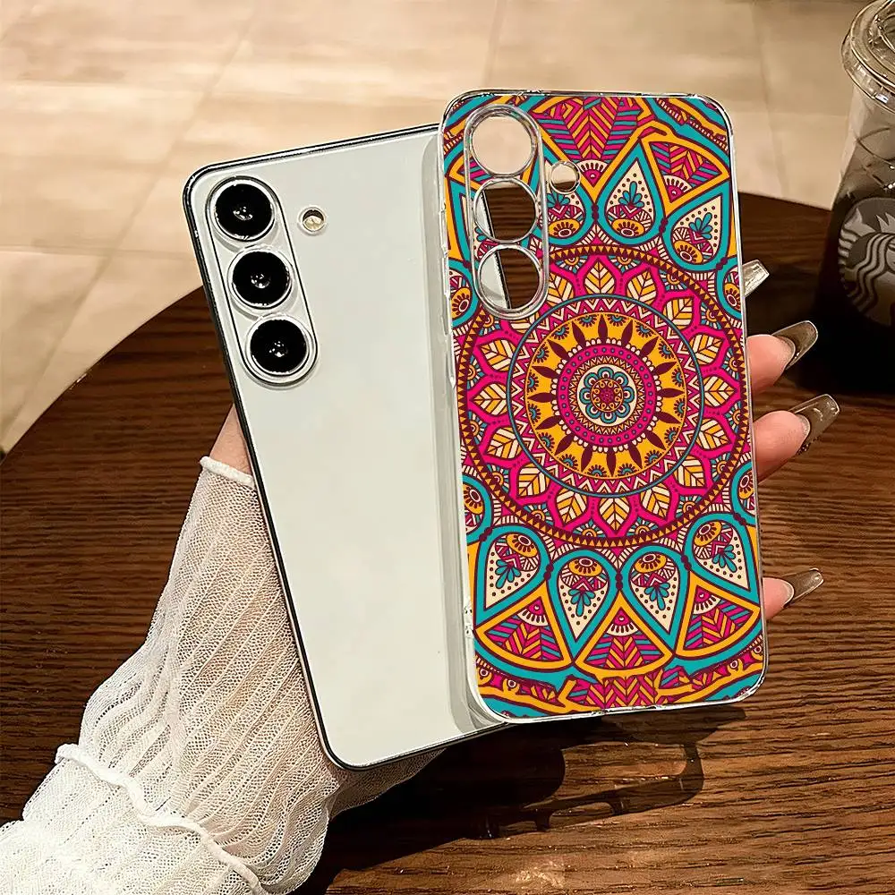 

M-Mandala flower totem Phone Case Transparent Silicone Soft For SamsungA10,12,20,21S,30,31,40,50,51,52,70,71