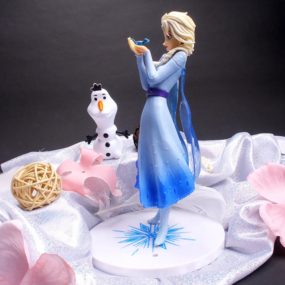 Disney Anime 19cm Frozen Elsa Model Action Figures Cartoon Anime Dolls Kid Toy Girl Gift