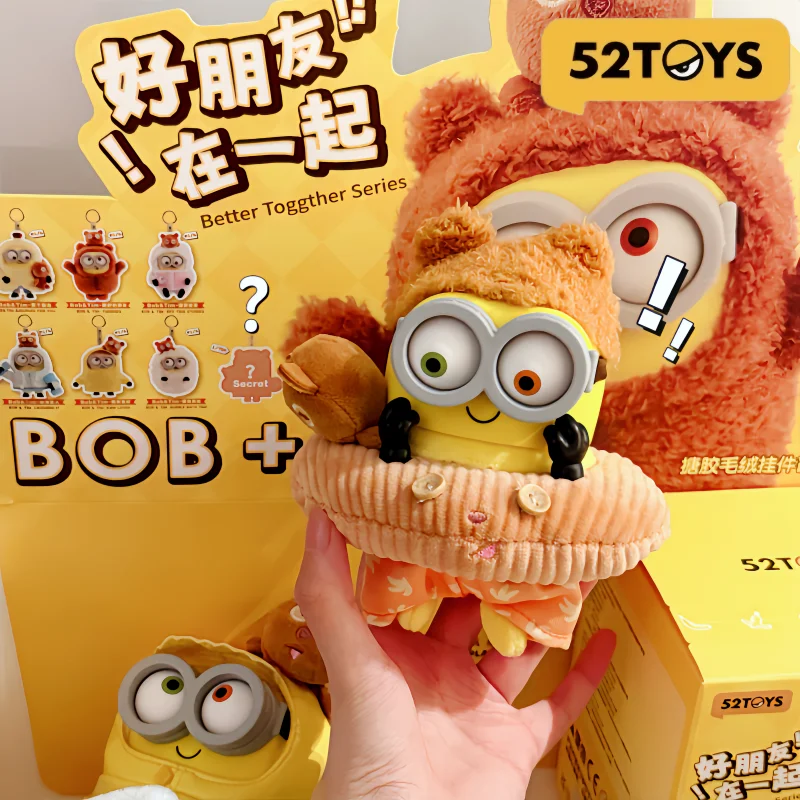 Новинка 2026: Коллекционная виниловая фигурка 52TOYS Миньоны Боб и Тим в подарочной коробке-сюрпризе, серия «Лучше вместе», подарок для коллекционеров